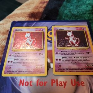 Mewtwo Pokemon Base Set Holographic  2 Cards